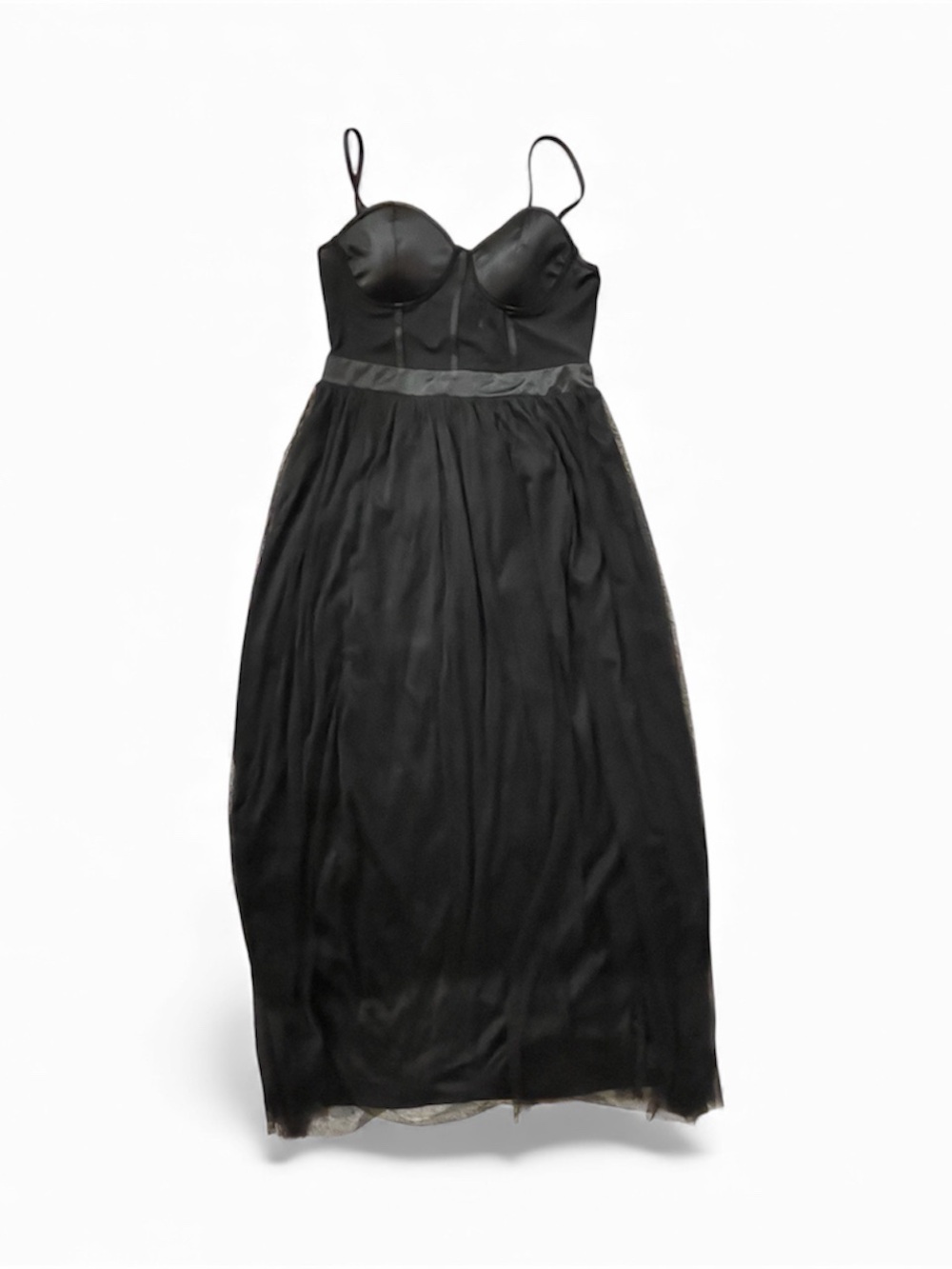 Love & Other Things Black tulle maxi dress with corset style bodice